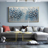 Abstract Flower Landscape Painting on Canvas, Large Wall Art, Original Minimalist Colorful Floral Wall Art Boho Wall Decor Handmade Gift Online